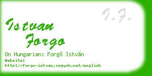 istvan forgo business card